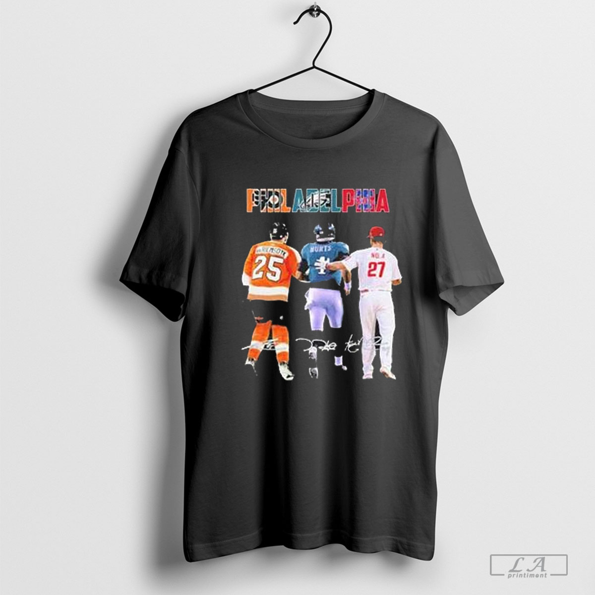 Philadelphia Sport Teams James Van Riemsdyk Jalen Hurts And Aaron Nola Signatures T Shirt