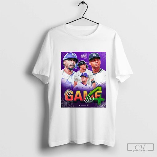 Poster Game 4 Los Angeles Dodgers Vs New York Yankees MLB Baseball 2024 World Series Halloween t-shirt