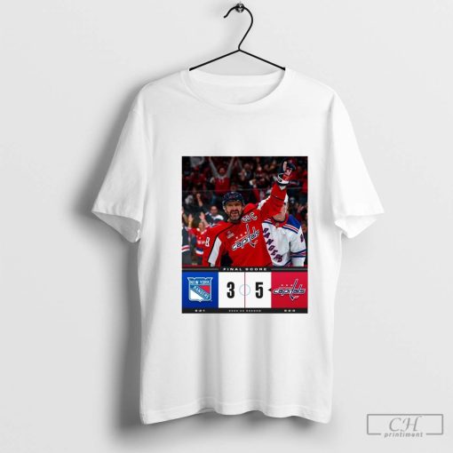 Poster NHL Final Score New York Rangers 3 – 5 Washington Capitals 2024-25 Season t-shirt