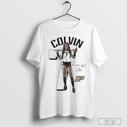 Raven Colvin 7 Purdue Boilermakers Signature Graphic t-shirt