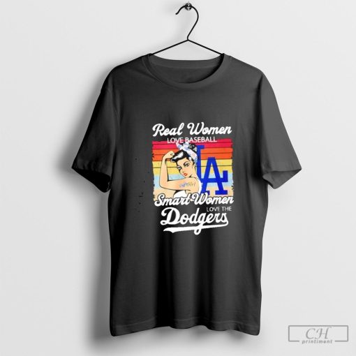 Real women love baseball smart women love the Los Angeles Dodgers 2024 vintage shirt