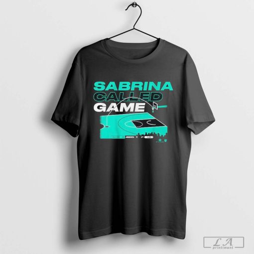 Sabrina Ionescu Called Game from the Logo Shirt