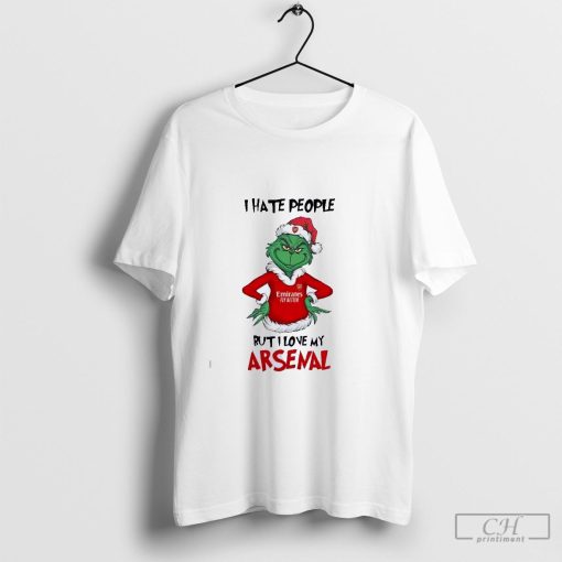 Santa Grinch I hate people but I love my Arsenal 2024 shirt