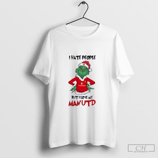 Santa Grinch I hate people but I love my ManUtd 2024 shirt