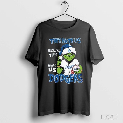 Santa Grinch Los Angeles Dodgers MLB They Hate Us Because They Ain't Us Christmas 2024 T-Shirt