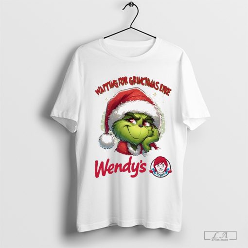 Santa Grinch Waiting For Grinchmas Like Wendy’s Christmas Shirt