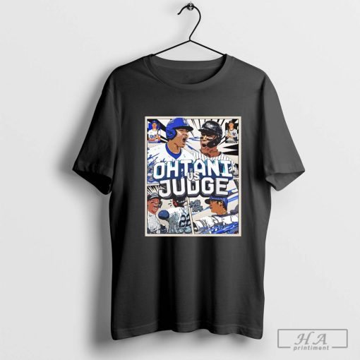 Shohei Ohtani Los Angeles Dodgers Vs Aaron Judge New York Yankees MLB World Series Baseball Painting T-shirt