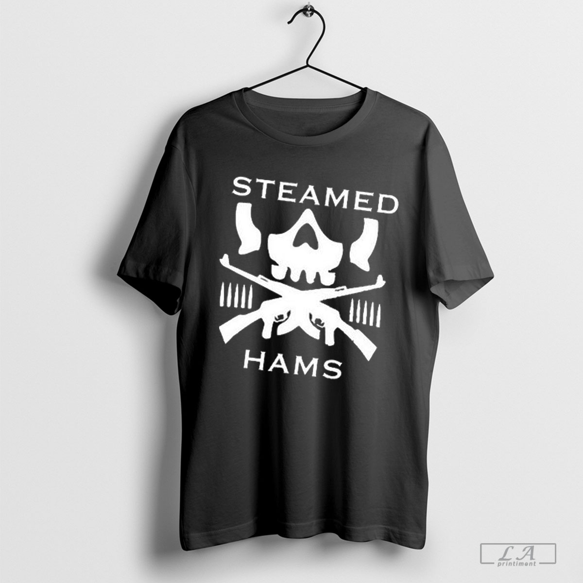 Steamed Hams Skull Guns Tee Shirt