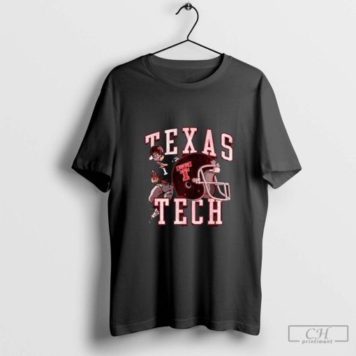 Texas Tech Red Raiders Football Goal Line Stand Player And Helmet T-shirt