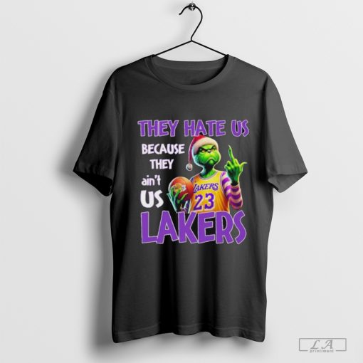 They Hate Us Because They Ain't Us Grinch X Los Angeles Lakers Christmas T-Shirt