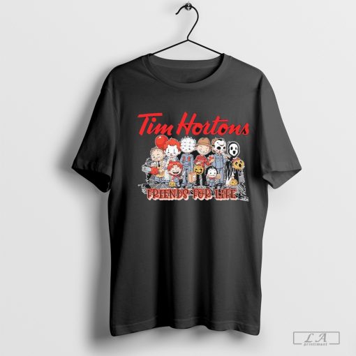 Tim Hortons Chibi Horror Characters Friends For Life Happy Halloween Shirt