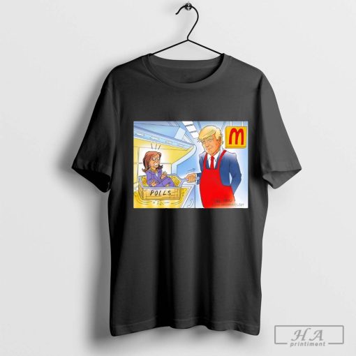 Trump Mcdonald’s cooking Kamala in the polls shirt