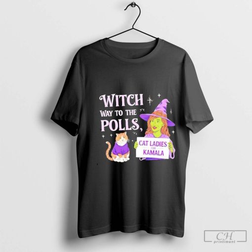 Witch Way to the Polls for Kamala Harris 2024 Cat Ladies shirt