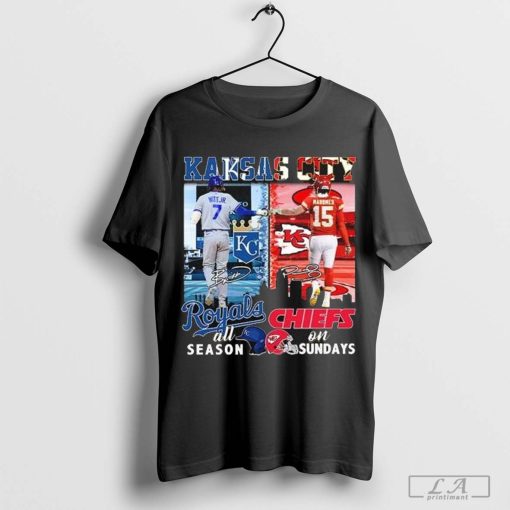 Witt Jr Mahomes Royals All Season Chiefs On Sundays Signatures 2024 Shirt