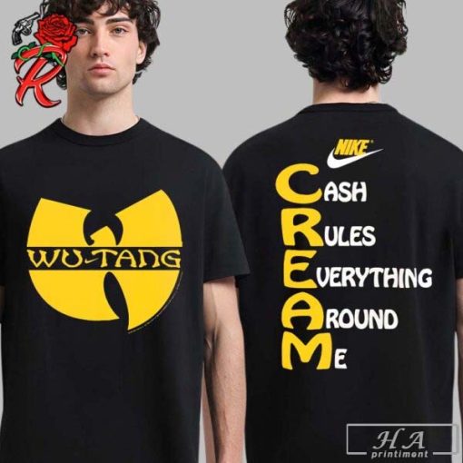 Wu Tang Clan x Nike Cream Tee Cash Rules Everything Around Me Two Sides Unisex T-Shirt