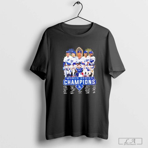 2024 World Series Champions Los Angeles Dodgers signatures shirt