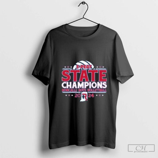 3 Peat State Champions Roncalli Boys Volleyball 2024 Vintage t-shirt