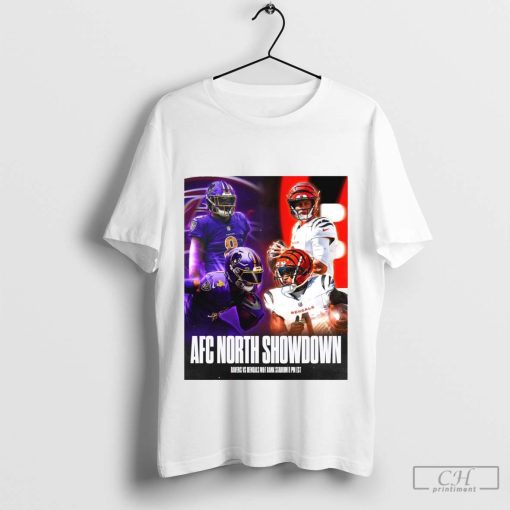 AFC North Showdown Nov 7 2024 Cincinnati Bengals vs. Baltimore Ravens Poster t-shirt