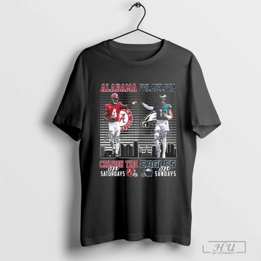 Alabama Crimson Tide On Saturdays x Philadelphia Eagles On Sundays Signatures 2024 Shirt