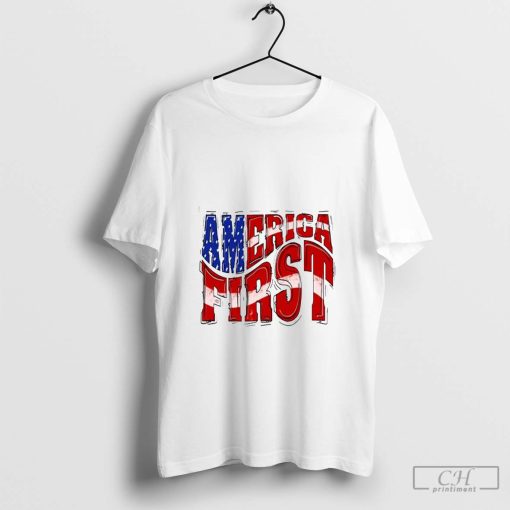 America First Shirt Trump 2024 MAGA Political Patriotic Tee