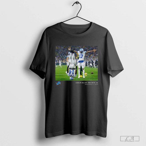 Amon-Ra St Brown Detroit Lions NFL Flash Features Week 9 November 3 2024 t-shirt