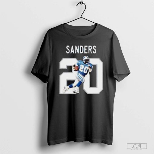 Barry Sanders NFL Impact Jersey Frame T shirt