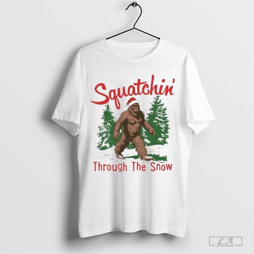 Bigfoot Squatchin’ Through The Snow Christmas Shirt