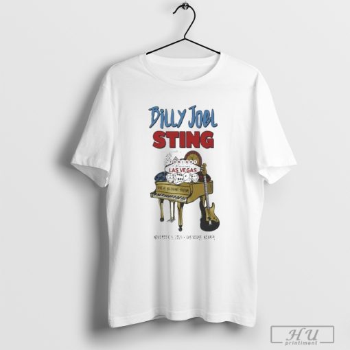 Billy Joel & Sting Concert Allegiant Stadium, Las Vegas, NV Nov 9, 2024 Guitar Piano T-Shirt