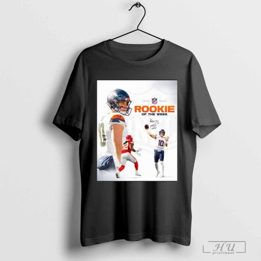 Bo Nix NFL Rookie of the Week Denver Broncos Signature Poster t-shirt