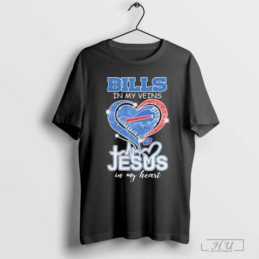 Buffalo Bills Runs in My Veins, Faith Guides My Spirit T-Shirt