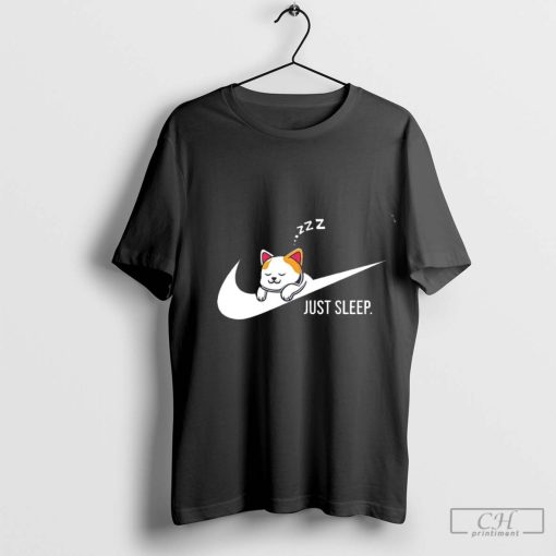 Cat just sleep logo shirt