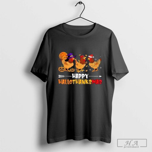 Chicken Happy Hallothanksmas Thanksgiving Autumn Shirt