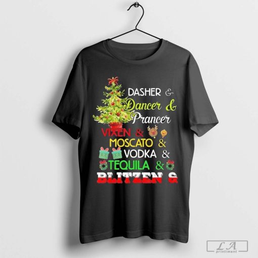 Christmas Dasher Dancer Prancer Vixen Moscato Vodka Tequila Blitzen 2024 Shirt