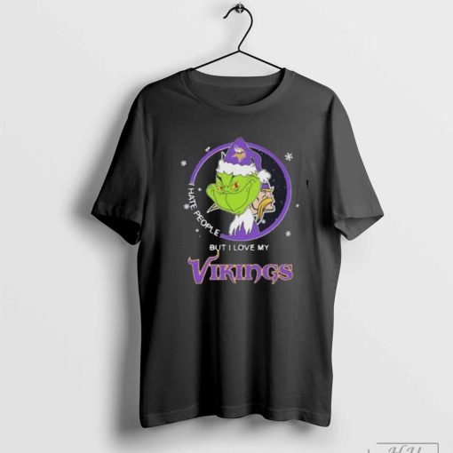 Christmas Grinch X Minnesota Vikings I Hate People But I Love My Vikings Shirt