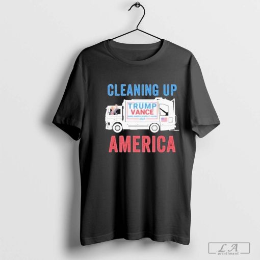 Cleaning Up America Maga Garbage-Truck Proud American Trump Supporter Shirt