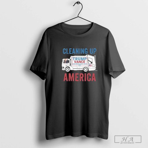 Cleaning Up America Shirt, Unisex, MAGA Garbage Truck Shirt