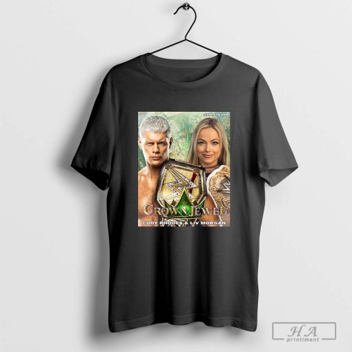 Cody Rhodes & Liv Morgan – the First Ever WWE Crown Jewel Men’s & Women’s Champions T-shirt