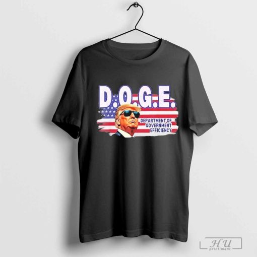 D.O.G.E. Department Of Government Efficiency USA Flag Trump T-Shirt