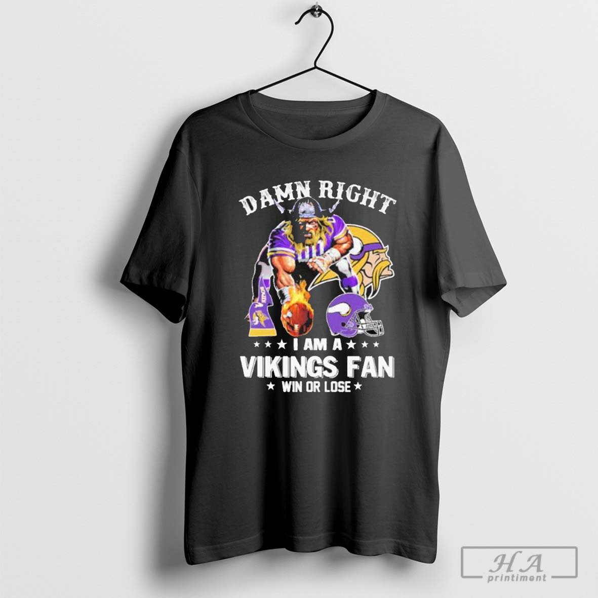 Damn Right I Am A Minnesota Vikings Mascot Fan Win Or Lose Shirt