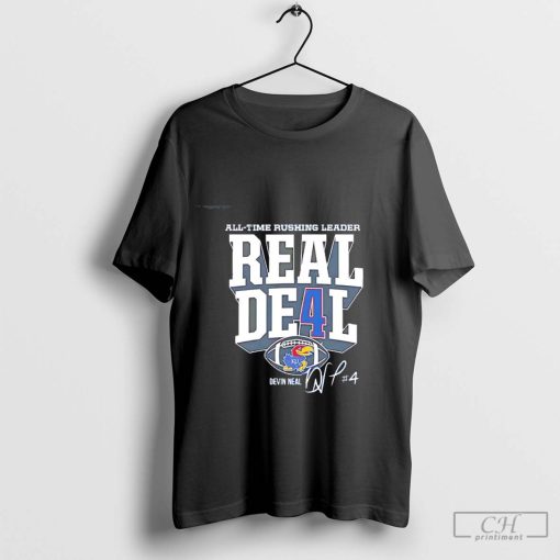 Devin Neal Kansas Jayhawks all-time rushing leader real deal signature t-shirt