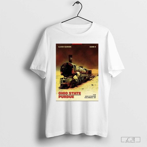 Eleven Warriors Game 9 Ohio State Buckeyes Vs Purdue Boilermakers 119.9 Ohio Stadium Columbus OH Poster t-shirt