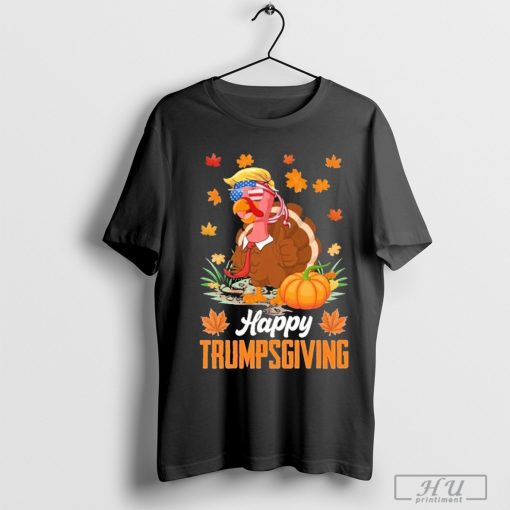 Funny Happy Trumpsgiving Thanksgiving Trump Turkey Usa Flag Funny Gift T-Shirt