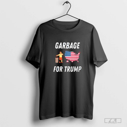 Garbage For Trump 2024 America Map Trash Bin T-Shirt