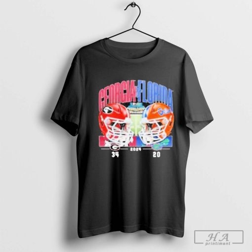 Georgia Bulldogs Victory 34 20 Florida Gators Football 2024 Rivalry Score T-Shirt