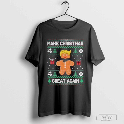 Gingerbread Trump Make Christmas Great Again Ugly Sweater Design T-Shirt