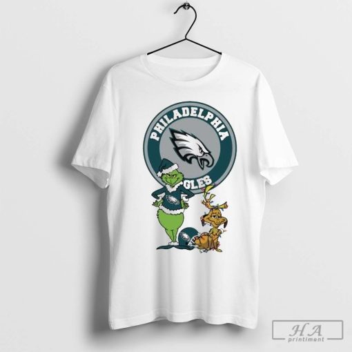 Grinch And Max Philadelphia Eagles Merry Christmas 2024 Shirt