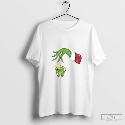 Grinch Santa Christmas Lights Tooth Dental Shirt