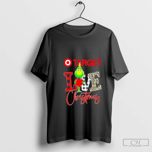 Grinch Target love Christmas leopard pattern t-shirt