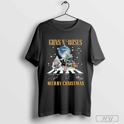 Guns N’ Roses Merry Christmas 2024 Happy Holidays Walking Signatures T-shirt