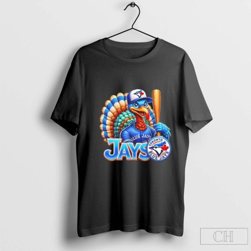 Happy Thanksgiving Toronto Blue Jays Baseball Turkey T-Shirt